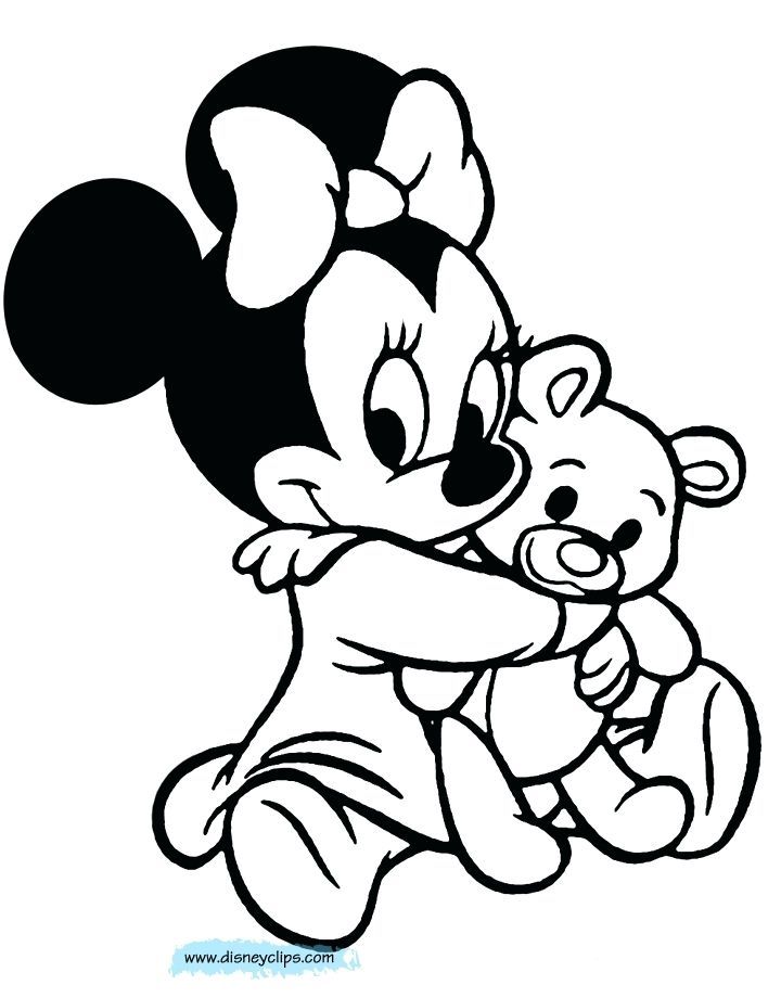 Baby Minnie And Mickey Mouse Coloring Pages