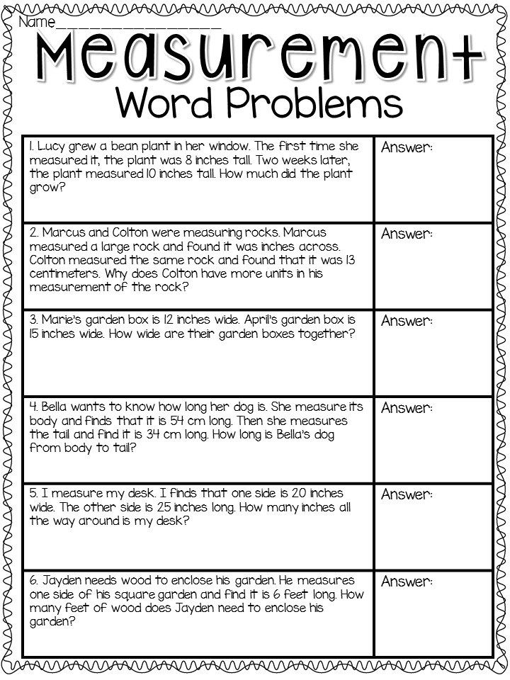 5th Grade Measurement Conversion Word Problems Worksheets