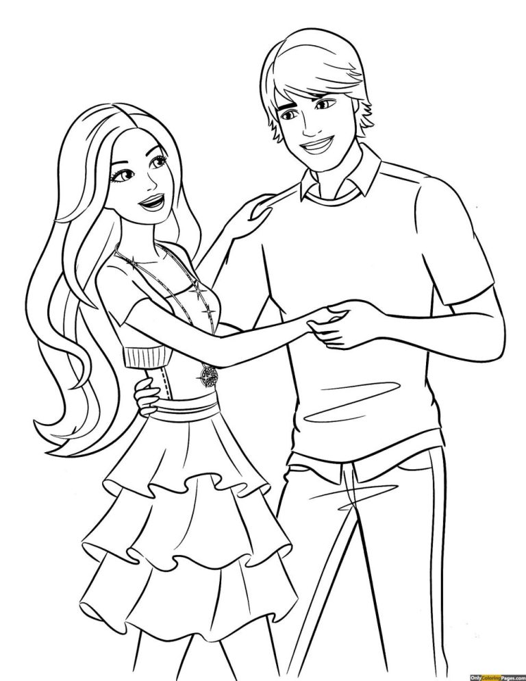 Barbie Doll Coloring Pages For Kids