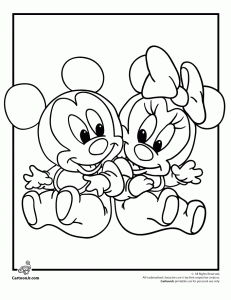 Baby Minnie Mouse Printable Coloring Pages