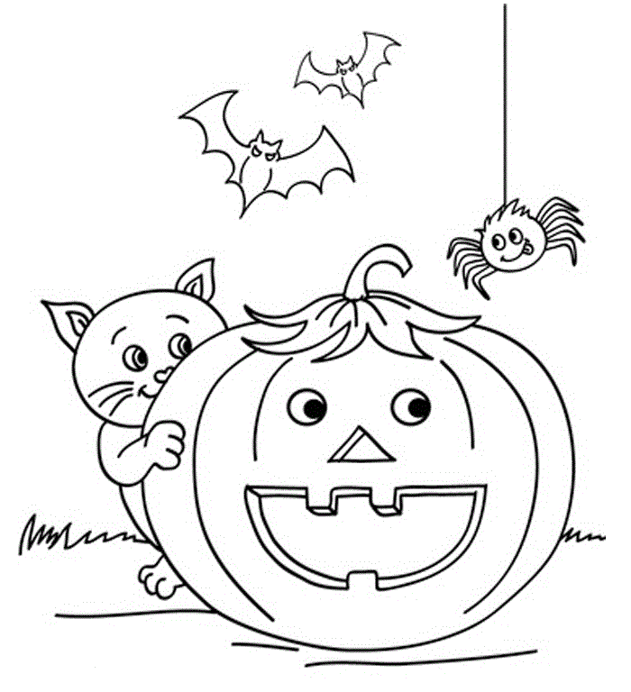 Bat Pumpkin Coloring Bat Halloween Coloring Pages For Kids