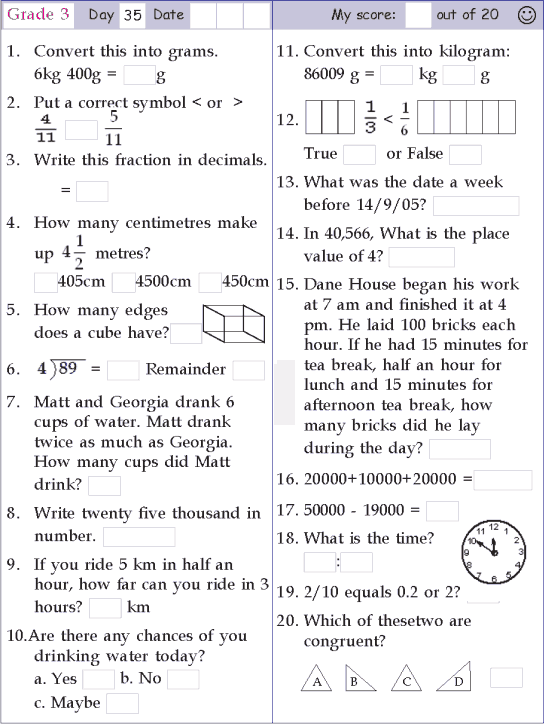 Mental Math Worksheets Grade 3 Addition