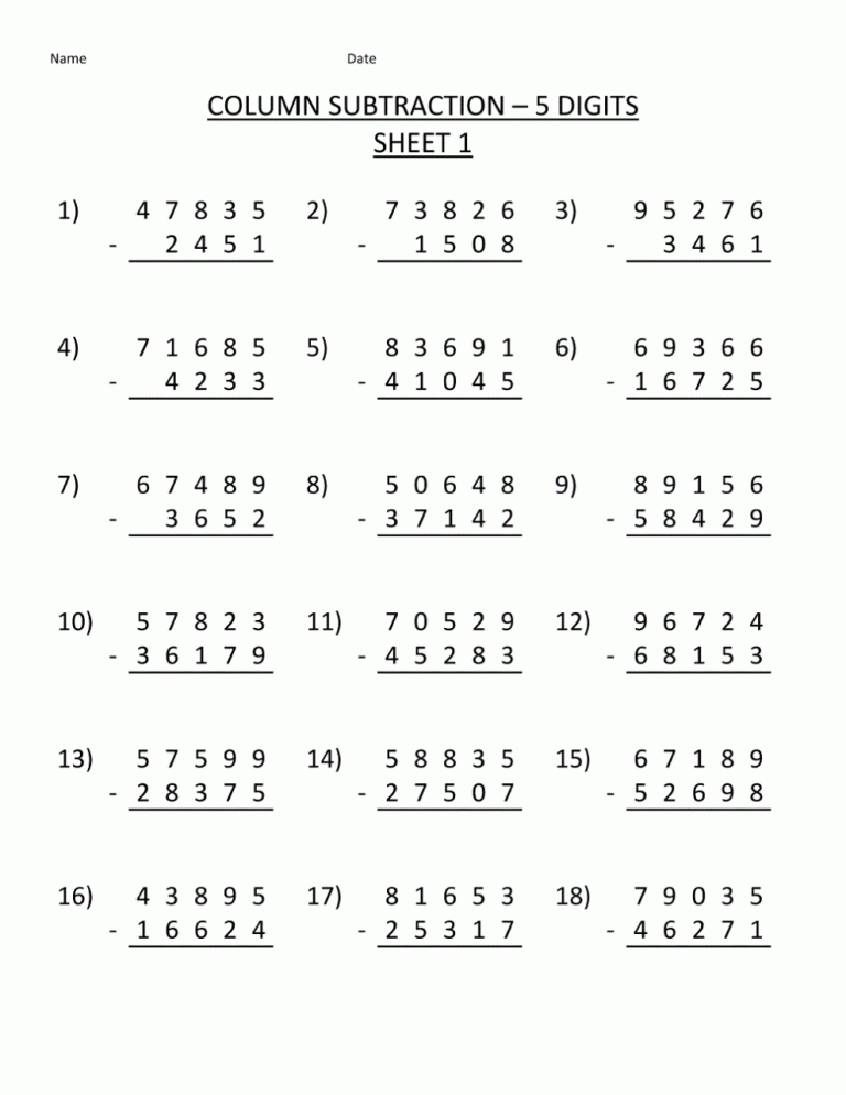 Free Printable 4th Grade Multiplication Worksheets Grade 4