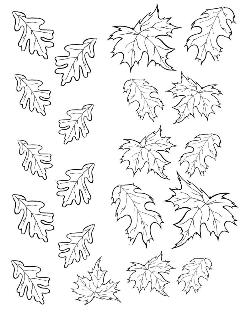 Autumn Leaves Fall Coloring Pages For Kids