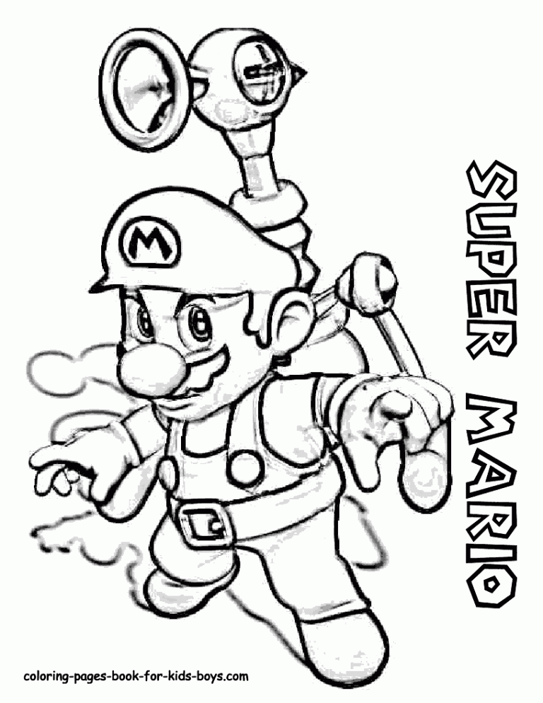 Printable Super Mario Sunshine Coloring Pages