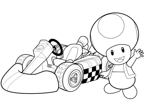 Toadette Mario Kart Coloring Pages