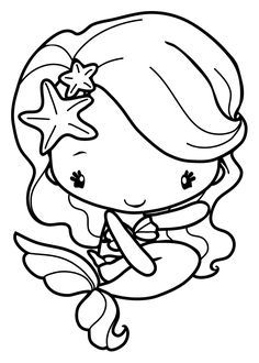 Mermaid Adorable Cute Unicorn Coloring Pages