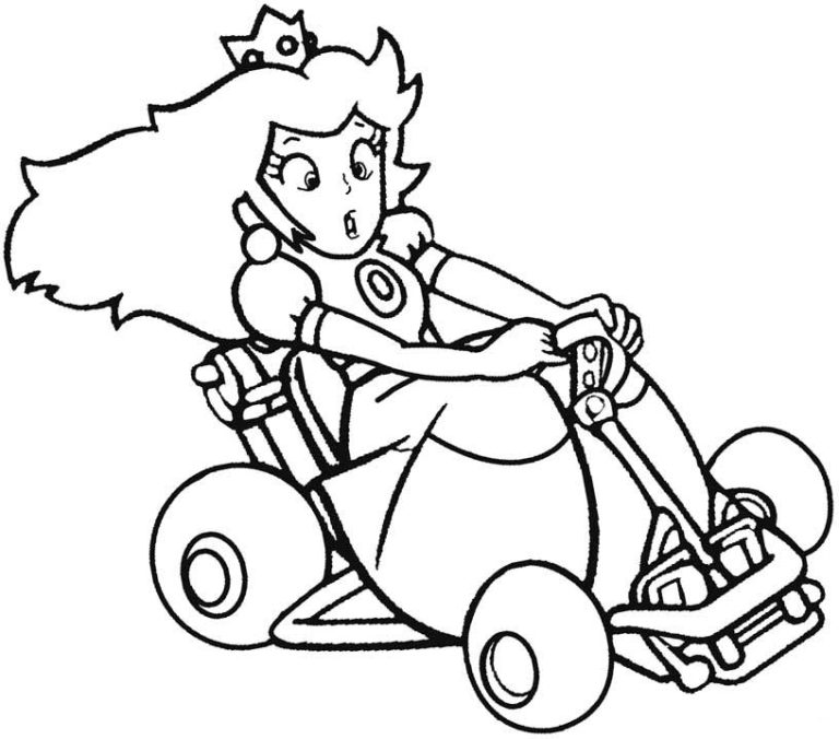Mario Kart Princess Daisy Coloring Pages
