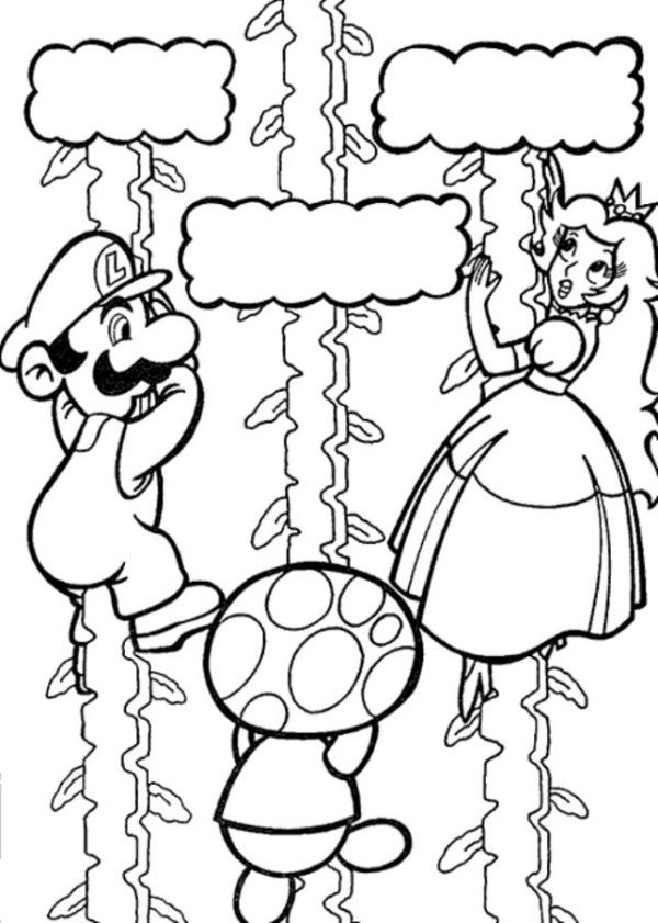 Mario Luigi And Toad Coloring Pages