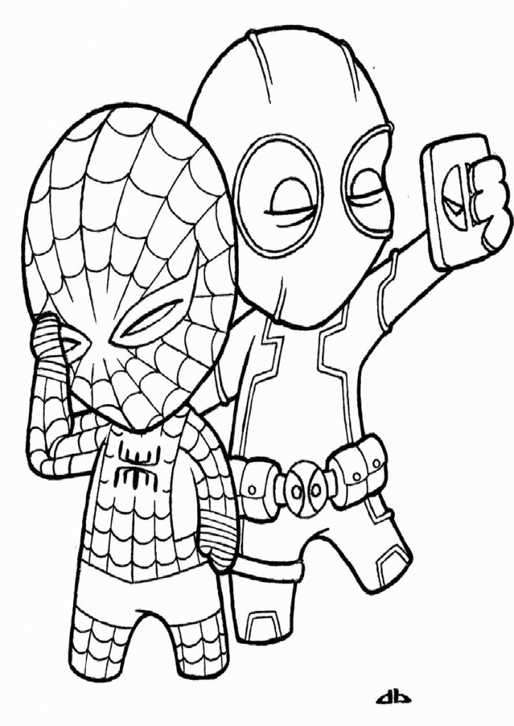 Chibi Cute Spiderman Coloring Pages