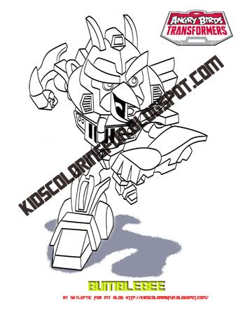 Printable Angry Birds Transformers Coloring Pages