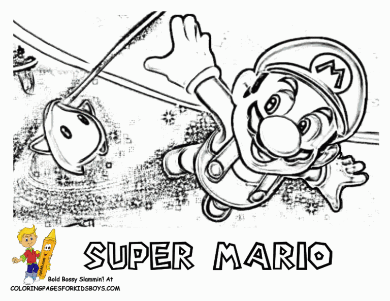 Printable Super Mario Galaxy Coloring Pages