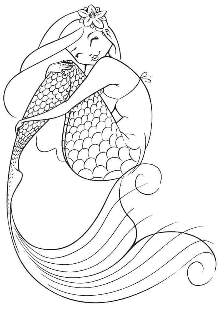 Mermaid Beautiful Fairy Coloring Pages