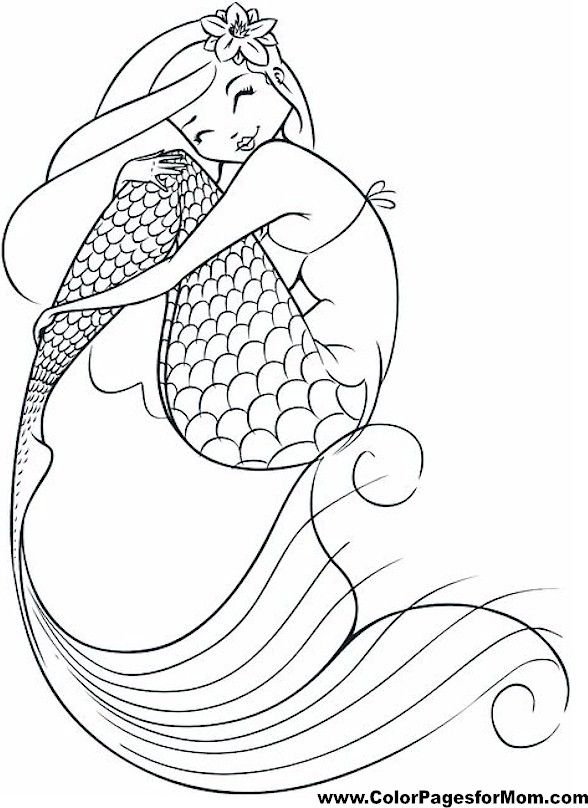 Mermaid Coloring Pages For Adults Easy