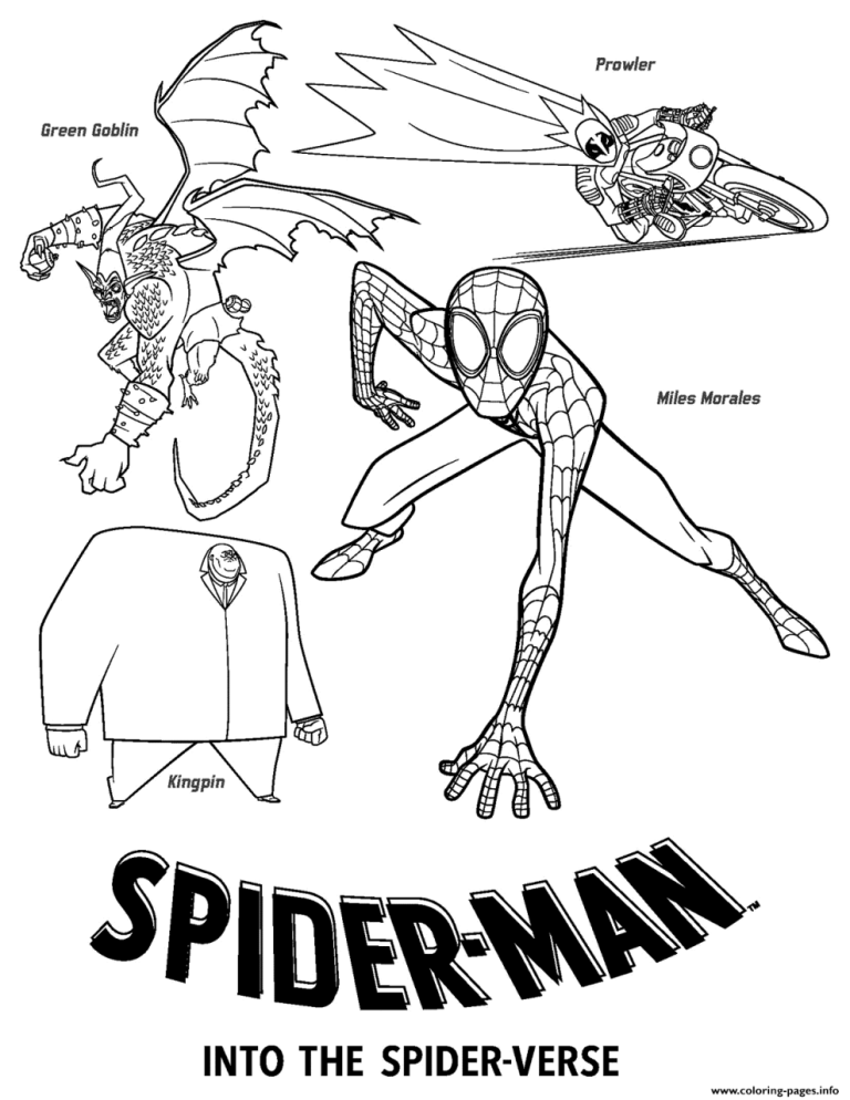Peter Parker Spider Man Into The Spider Verse Coloring Pages