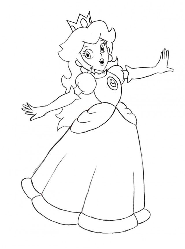 Princess Peach Mario Characters Coloring Pages