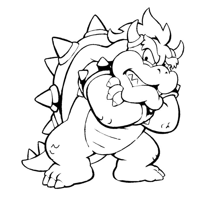 Printable Bowser Mario Coloring Pages