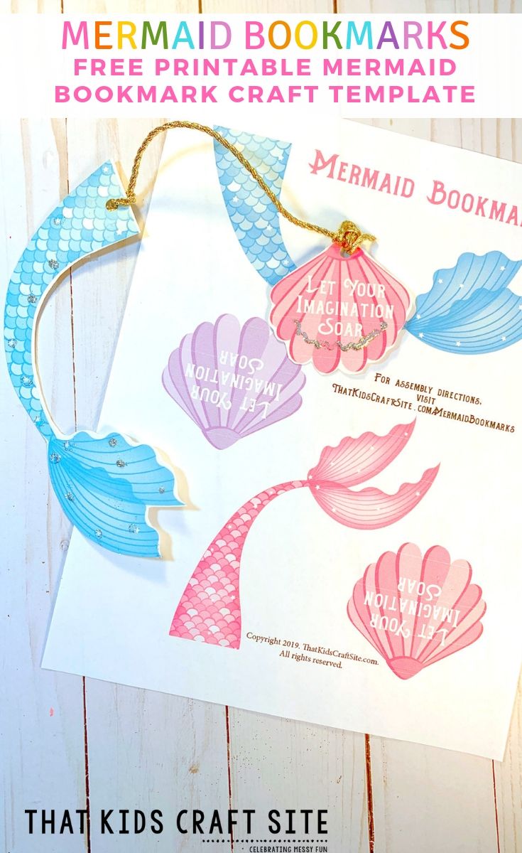 Coloring Mermaid Bookmarks Printable