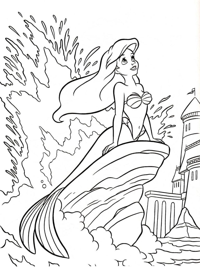 Princess Mermaid Ariel Princess Mermaid Disney Coloring Pages