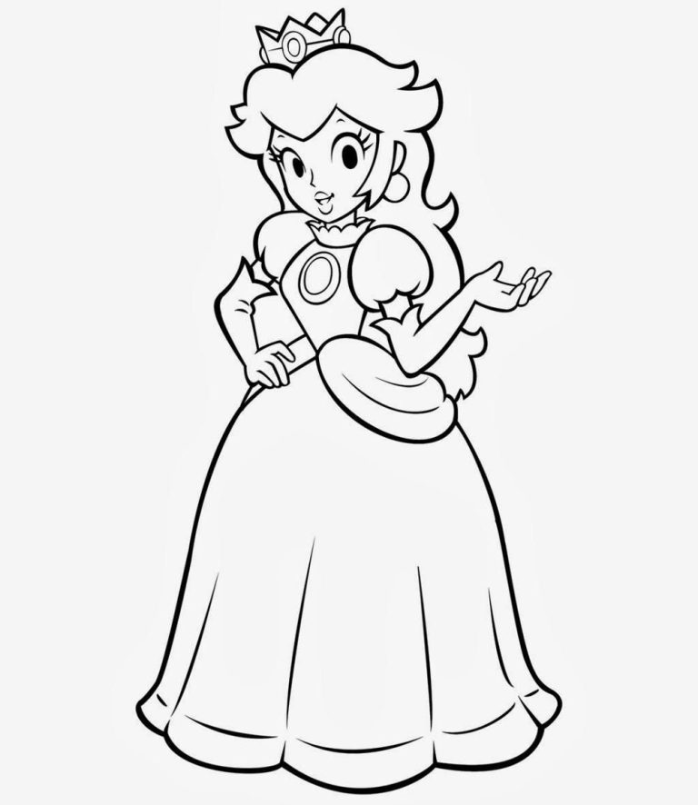 Mario Kart Princess Peach Super Mario Coloring Pages