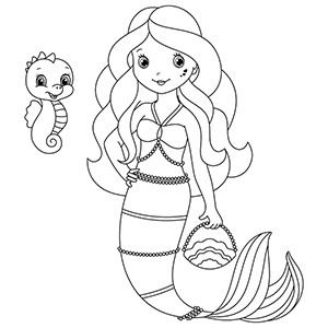 Drawing Easy Cute Easy Mermaid Coloring Pages