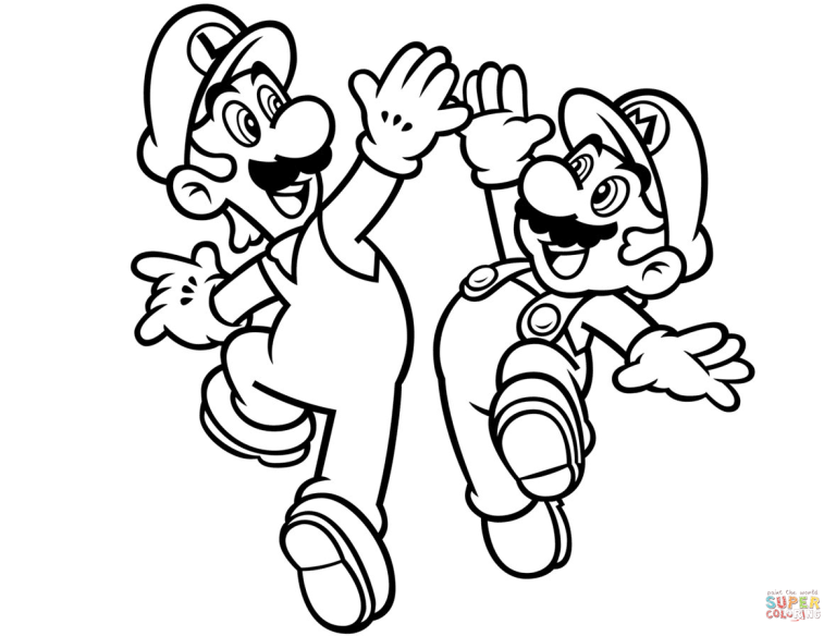Super Mario Luigi Coloring Pages