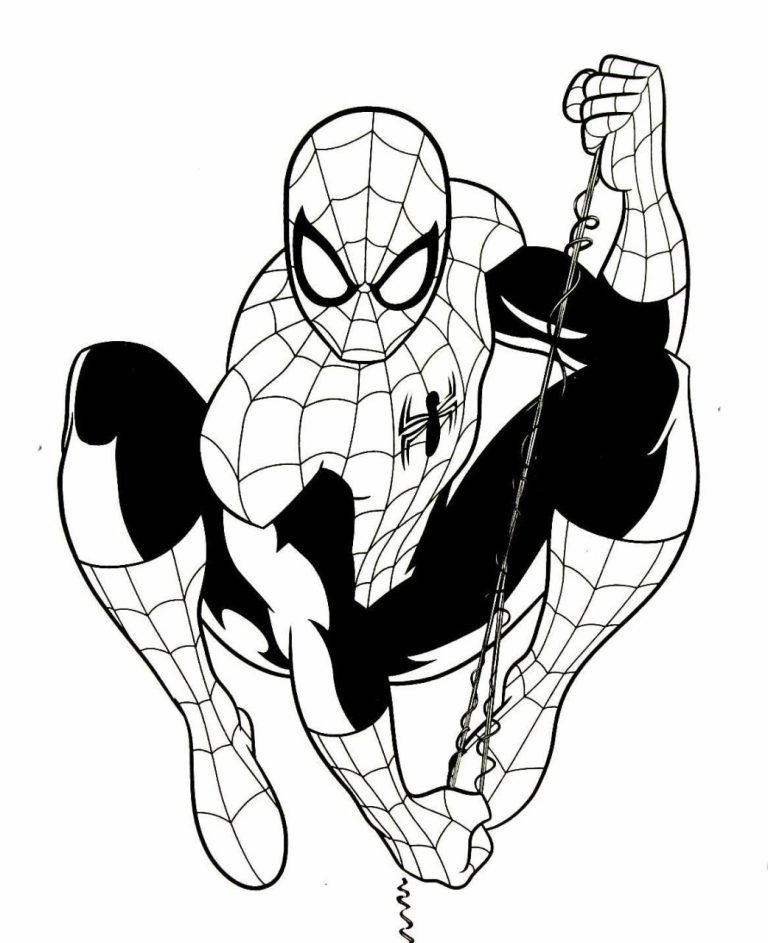 Free Printable Easy Coloring Sheet Full Size Spiderman Coloring Pages