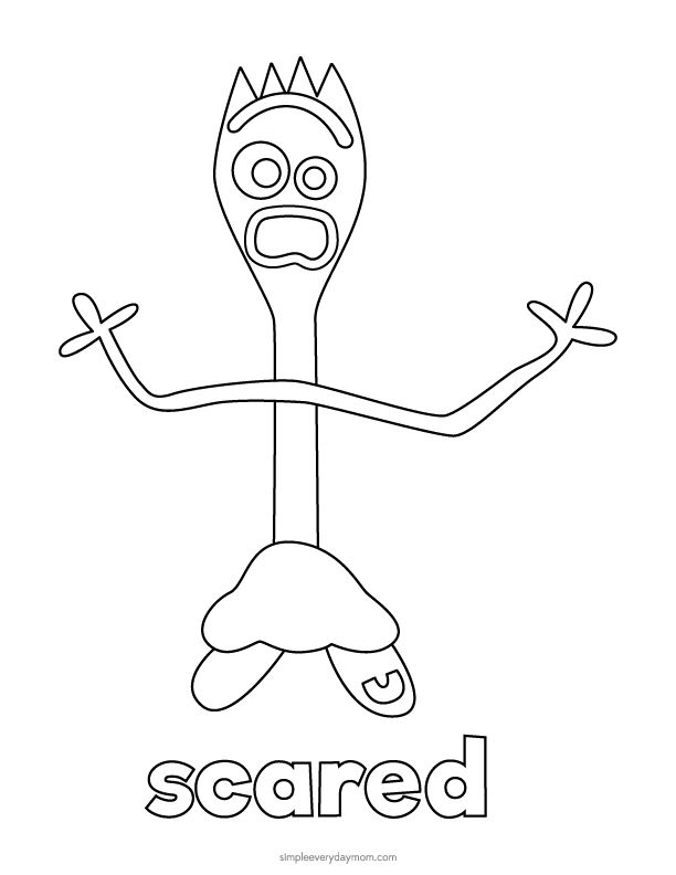 Printable Toy Story 4 Forky Coloring Pages