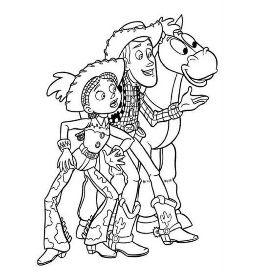 Toy Story Woody And Jessie Coloring Pages