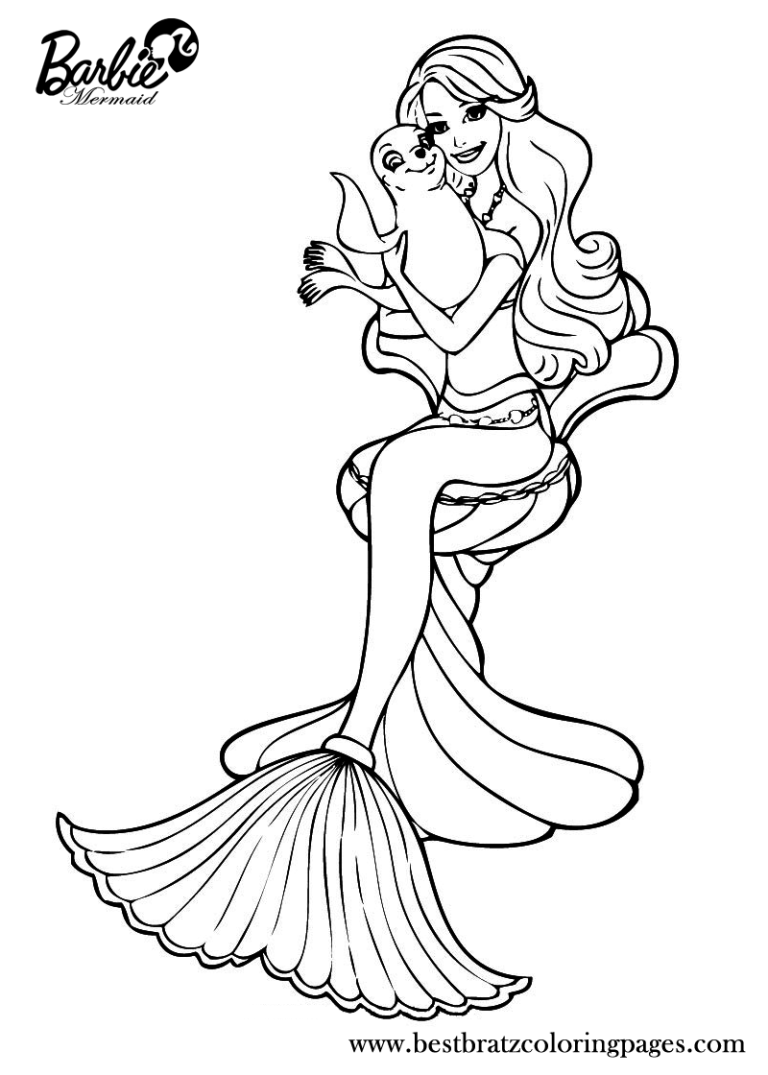 Mermaid Coloring Pages For Kids Girls