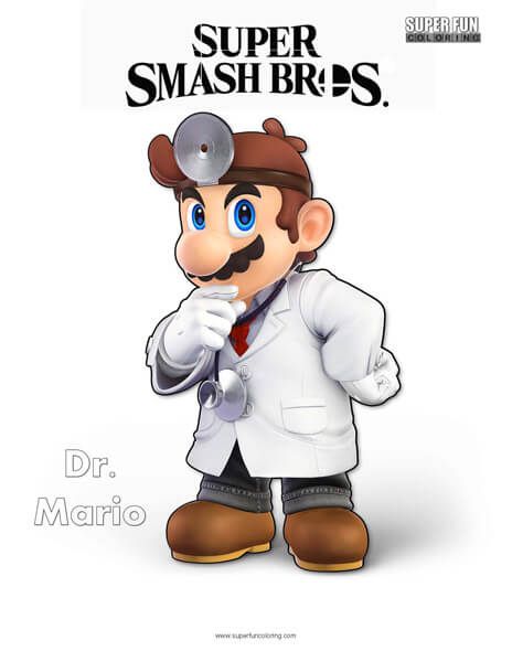 Super Smash Bros Mario Coloring Pages