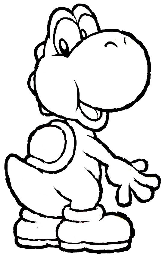 Yoshi Paper Mario Coloring Pages