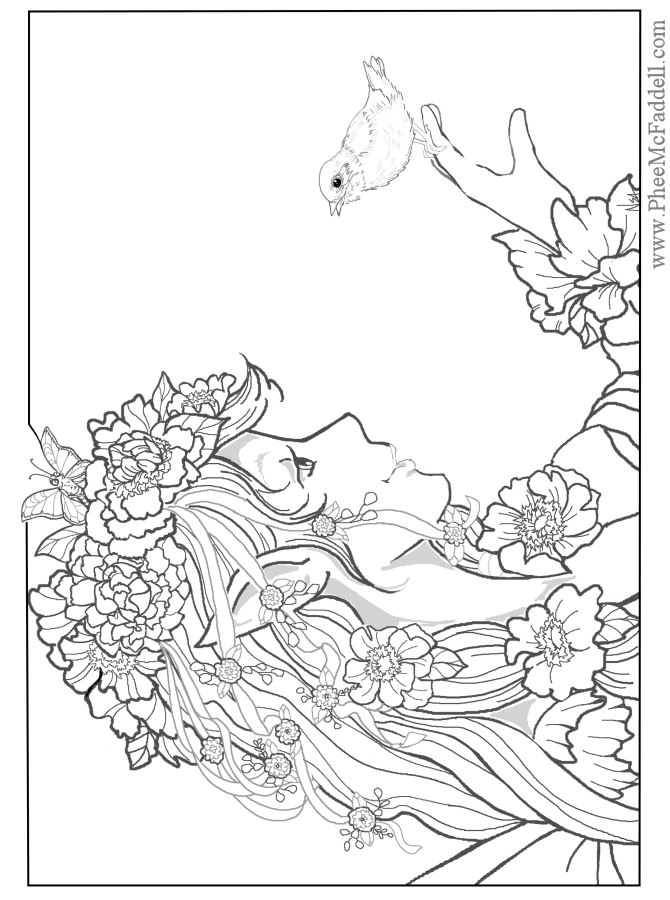 Fantasy Mermaid Coloring Pages Printable