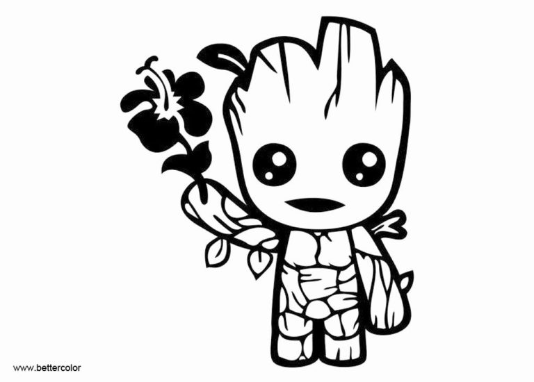 Marvel Coloring Pages Baby Groot