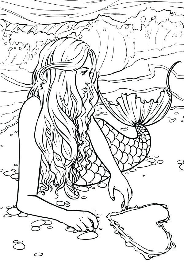 Free Printable Fantasy Mermaid Coloring Pages