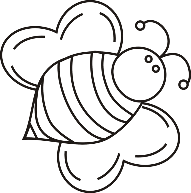 Printable Cute Bumble Bee Coloring Pages