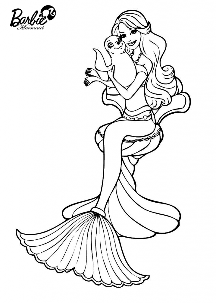 Mermaid Barbie Coloring Pages For Kids