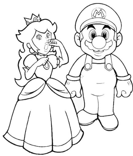 Mario Princess Peach Coloring Pages To Print
