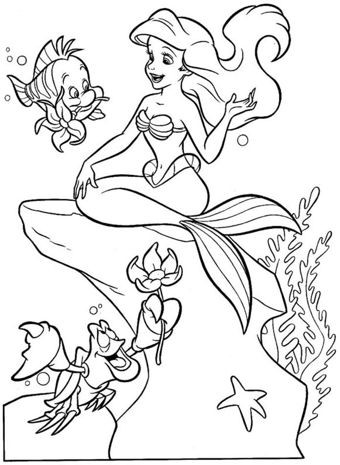 Printable Ariel The Little Mermaid Coloring Pages