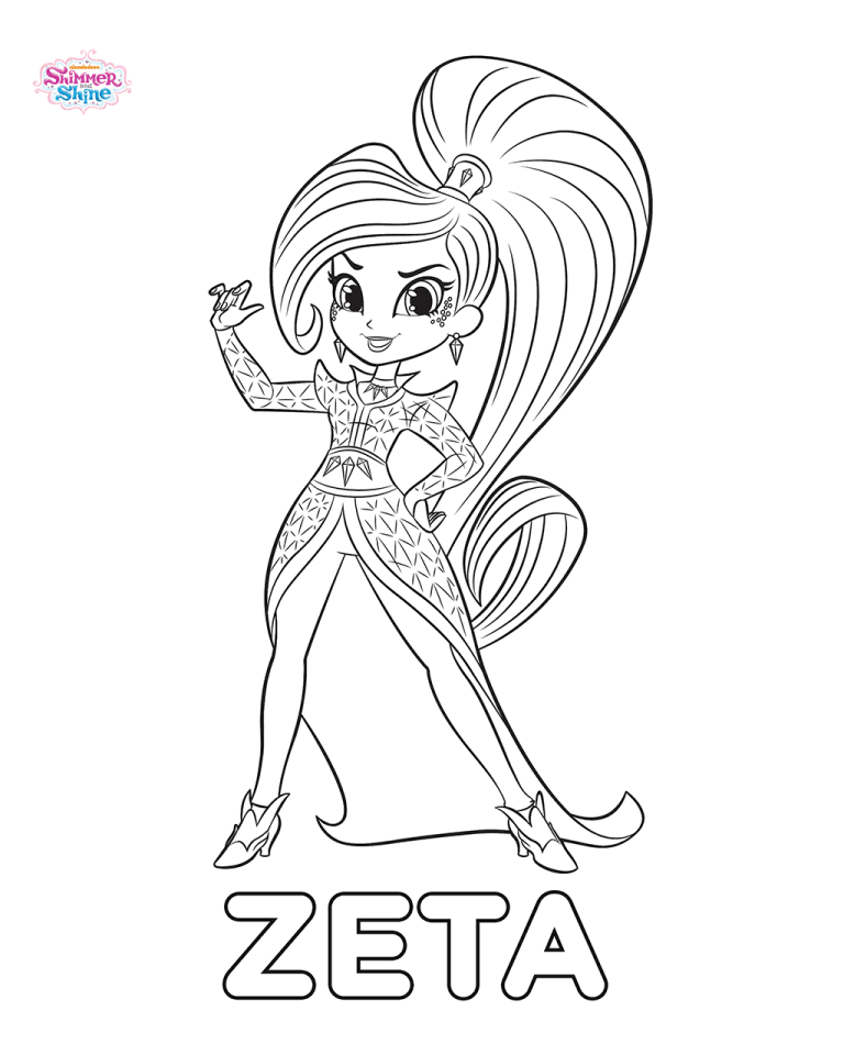 Coloring Book Shimmer And Shine Mermaid Coloring Pages