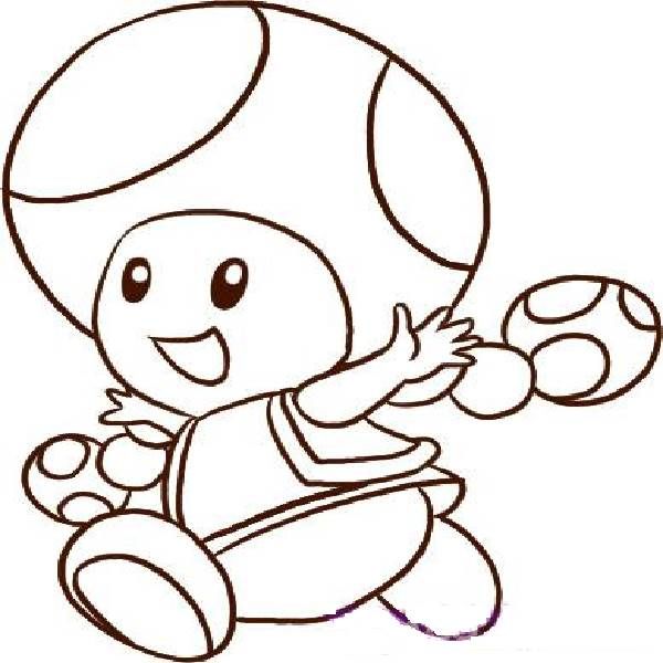 Super Mario Coloring Pages Toad