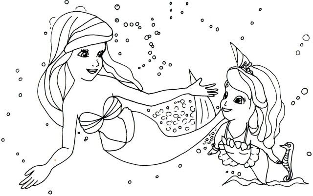 Princess Sofia Sofia The First Mermaid Coloring Pages