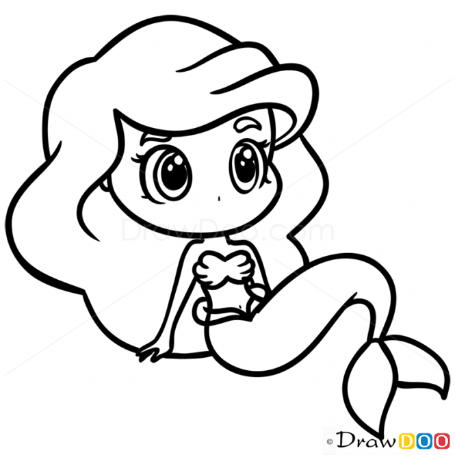Girly Cute Easy Cute Mermaid Coloring Pages