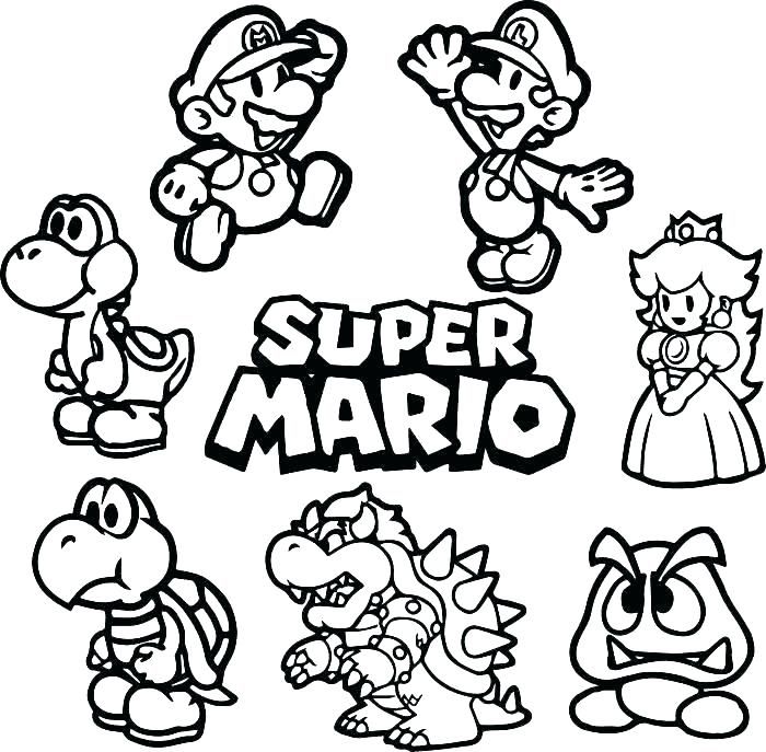 Super Mario Coloring Sheets