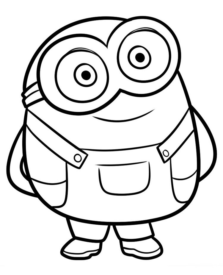 Easy Coloring Pages For Kids Minion