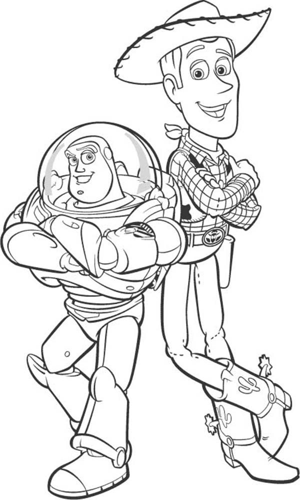 Woody Buzz Lightyear Toy Story Coloring Pages