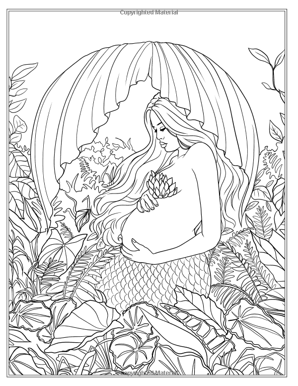 Mermaid Ocean Coloring Pages For Adults