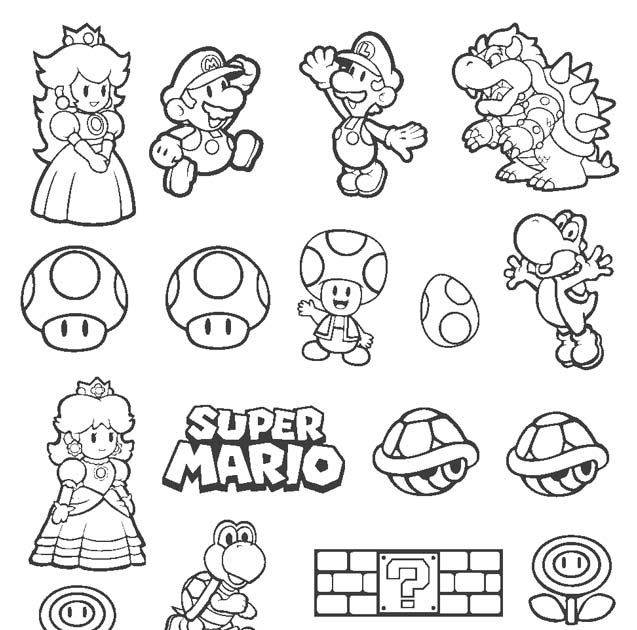 Printable Super Smash Bros Mario Coloring Pages