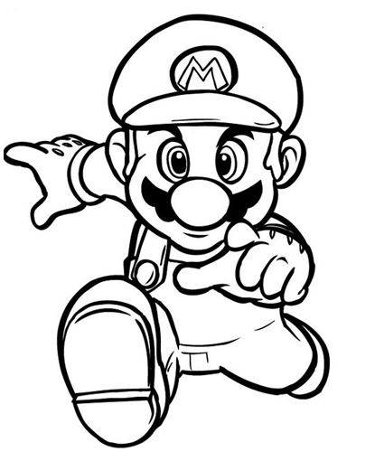 Mario Coloring Book Page
