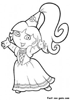 Mermaid Dora Colouring Pages